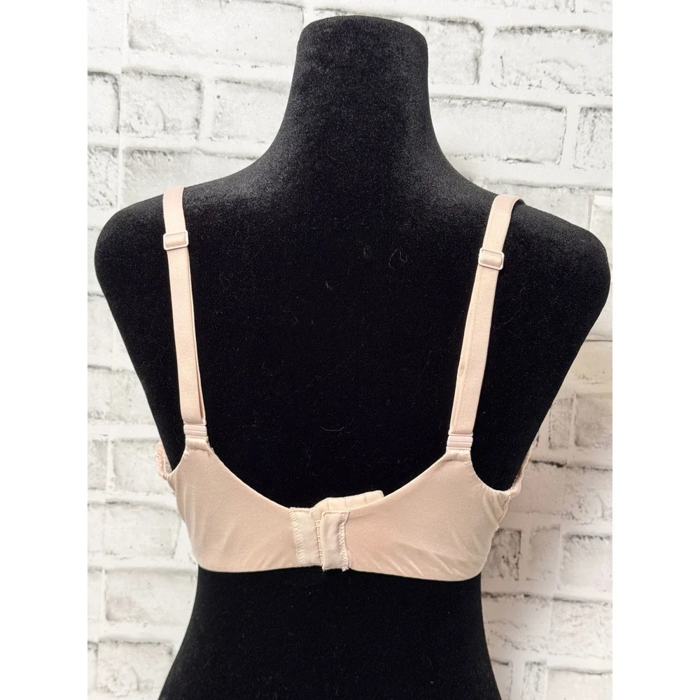 Victorias Secret Perfect Coverage Bra 36DD Nude Pink Lace Trim Underwire‎ 423